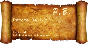 Percze Balló névjegykártya